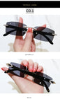 Upscale Custom Ivory Color Buffalo Horn Shape Fashion Small Square Sun Shades Glasses Trendy Rimless Sunglasses Women 2024