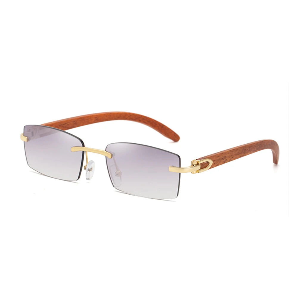 Upscale Custom Ivory Color Buffalo Horn Shape Fashion Small Square Sun Shades Glasses Trendy Rimless Sunglasses Women 2024