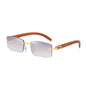 Upscale Custom Ivory Color Buffalo Horn Shape Fashion Small Square Sun Shades Glasses Trendy Rimless Sunglasses Women 2024