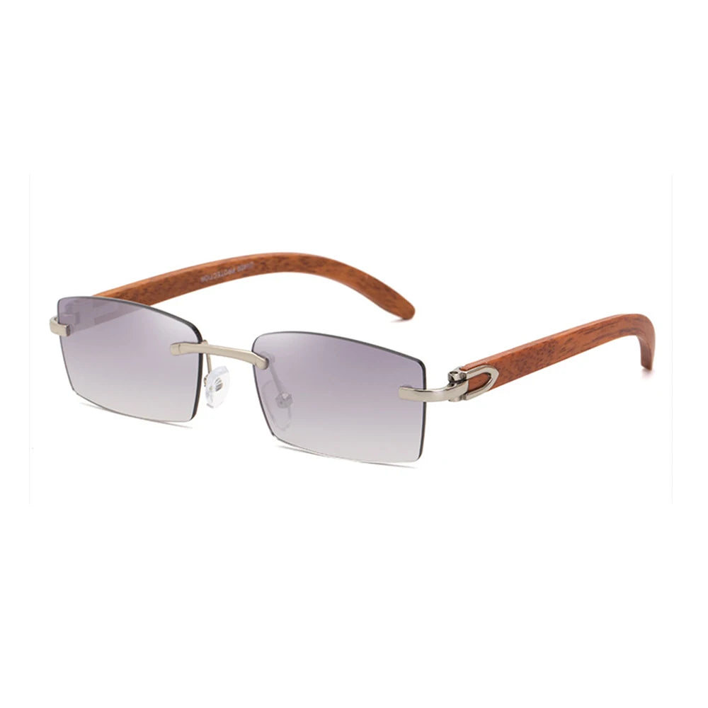 Upscale Custom Ivory Color Buffalo Horn Shape Fashion Small Square Sun Shades Glasses Trendy Rimless Sunglasses Women 2024