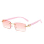 Upscale Custom Ivory Color Buffalo Horn Shape Fashion Small Square Sun Shades Glasses Trendy Rimless Sunglasses Women 2024
