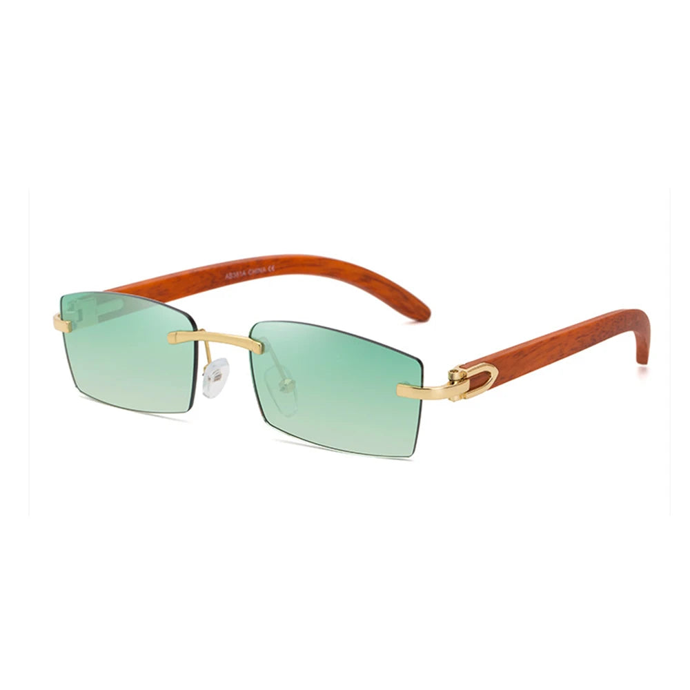Upscale Custom Ivory Color Buffalo Horn Shape Fashion Small Square Sun Shades Glasses Trendy Rimless Sunglasses Women 2024