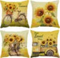 Spring Sunflower Cushion Pillow Cover, Warm Yellow  Boots Truck Bicycle Pillow Cover, Suitable for Home Decoration