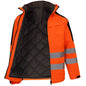 Hi Viz Yellow Workwear Suits for Work in Winter 3 in 1 Hi Vis Workwear Waterproof Jacket with Linner and Working Pants Men Set