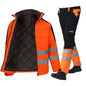 Hi Viz Yellow Workwear Suits for Work in Winter 3 in 1 Hi Vis Workwear Waterproof Jacket with Linner and Working Pants Men Set