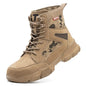 Outdoor Men Work Boots Safety Shoes Anti-puncture Safety Boot Work Steel Toe Shoes Indestructible Desert Combat Boots Protective