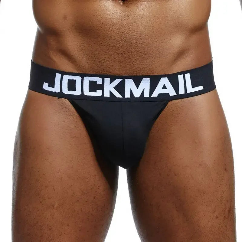 JOCKMAIL Brand mens bikini Gay underwear Sexy mens string bikini briefs cuecas calzoncillos hombre slip Cotton mens panties