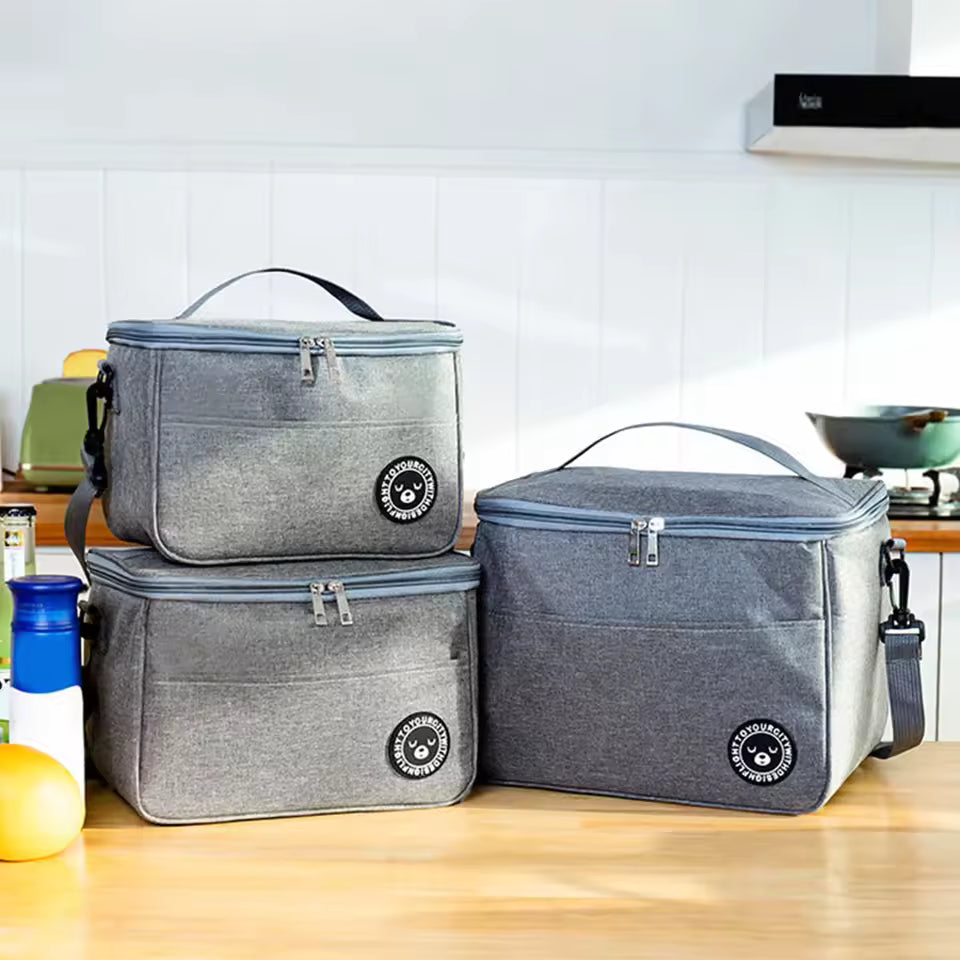 Insulated Lunch Bag Waterproof Large Capacity Thermal Food Container Adjustable Shoulder Strap Thickened Lunch Box for School