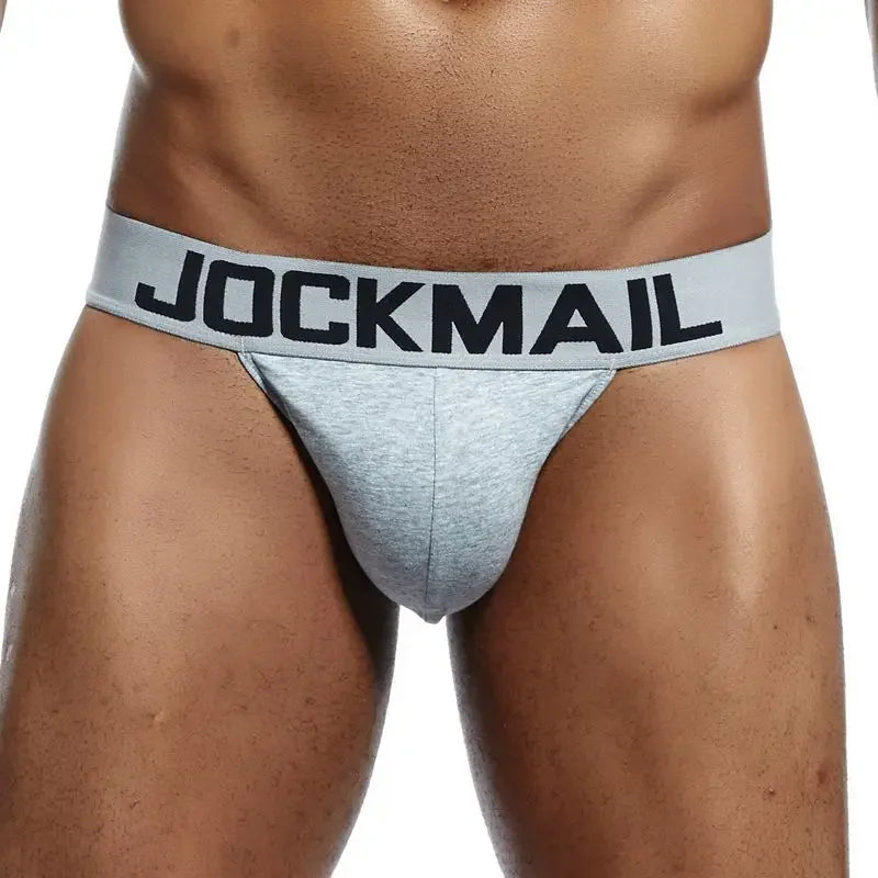 JOCKMAIL Brand mens bikini Gay underwear Sexy mens string bikini briefs cuecas calzoncillos hombre slip Cotton mens panties