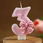 New Number Cake Candle Pink Glitter Birthday Candle 0 1 2 3 4 5 6 7 8 9 3D Number Candle Cake Topper Birthday Party Cake Decor