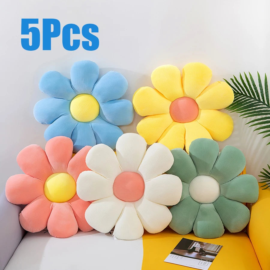 @Daisy Flower Plush Cushion Colorful Petal Throw Pillow Plush Toy Sofa Cushion Home Decoration Office Nap Headrest Pillow Gift