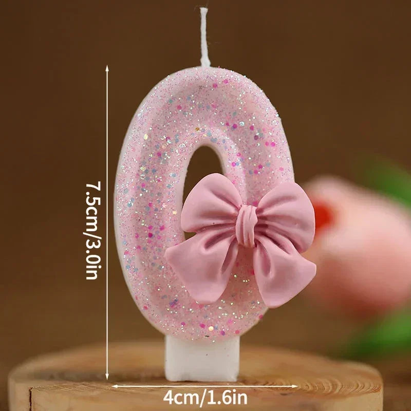 New Number Cake Candle Pink Glitter Birthday Candle 0 1 2 3 4 5 6 7 8 9 3D Number Candle Cake Topper Birthday Party Cake Decor