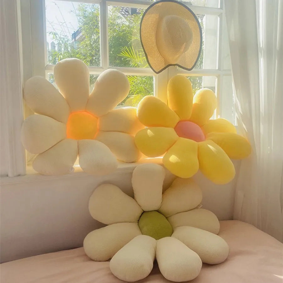 @Daisy Flower Plush Cushion Colorful Petal Throw Pillow Plush Toy Sofa Cushion Home Decoration Office Nap Headrest Pillow Gift