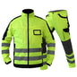 Hi Viz Yellow Workwear Suits for Work in Winter 3 in 1 Hi Vis Workwear Waterproof Jacket with Linner and Working Pants Men Set