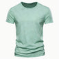 100% Cotton Men T-shirt Casual Soft Fitness Summer Thin T-shirts Men's Home Clothes O-Neck Short Sleeve Soild T Shirt for Men