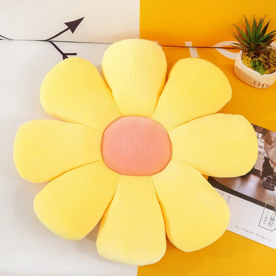 @Daisy Flower Plush Cushion Colorful Petal Throw Pillow Plush Toy Sofa Cushion Home Decoration Office Nap Headrest Pillow Gift