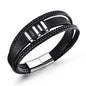 Mens Leather Bracelet with Clasp Cowhide Multi-Layer Braided Leather Mens Bracelet
