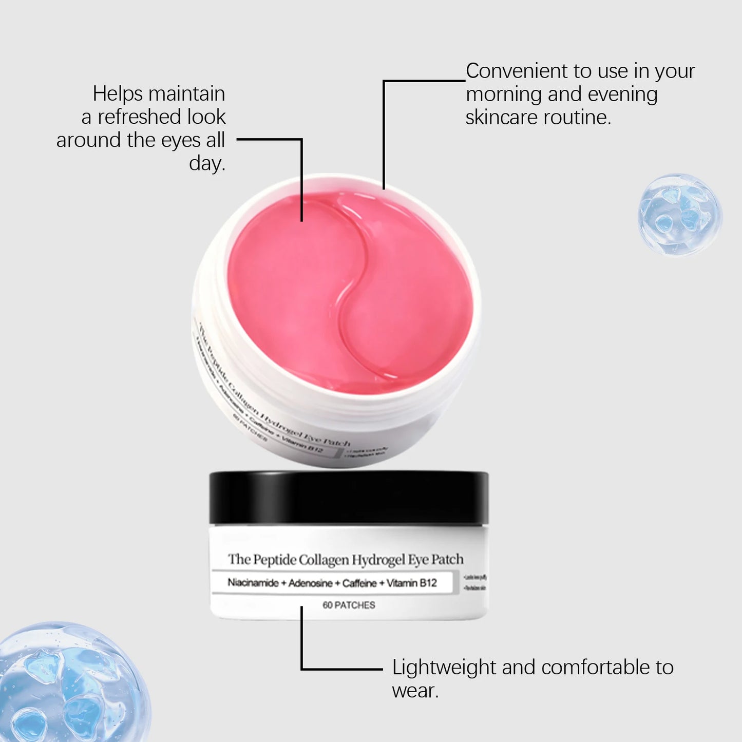 Peptide Collagen Hydrogel Eye Patch Reduce Wrinkles Dark Circles With Copper Peptide Niacinamide Firming Hydrating Gel Eye Pads