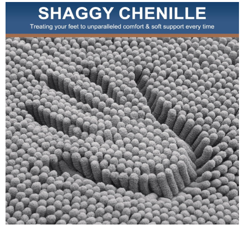 Chenille Bathroom Rug 24 x 16 - Gray
