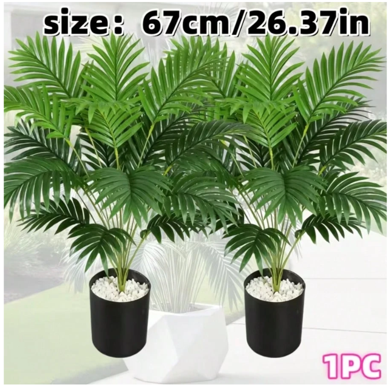 1 Large Outdoor Artificial Palm Tree For Both Indoor And Outdoor Use, Featuring Heat-Resistant, Windproof