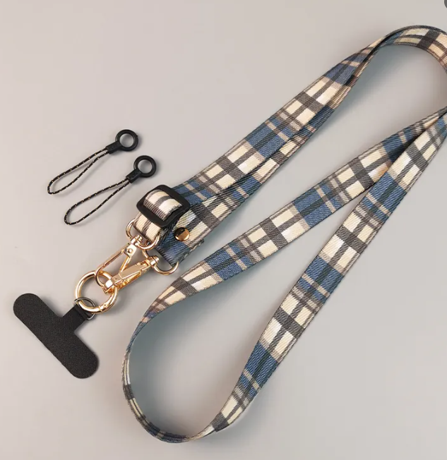 Adjustable Crossbody Phone Lanyard Neck Strap Tribal Retro Bohemian Pattern Fabric Hanging Chain With Metal Hook For Smartphone.