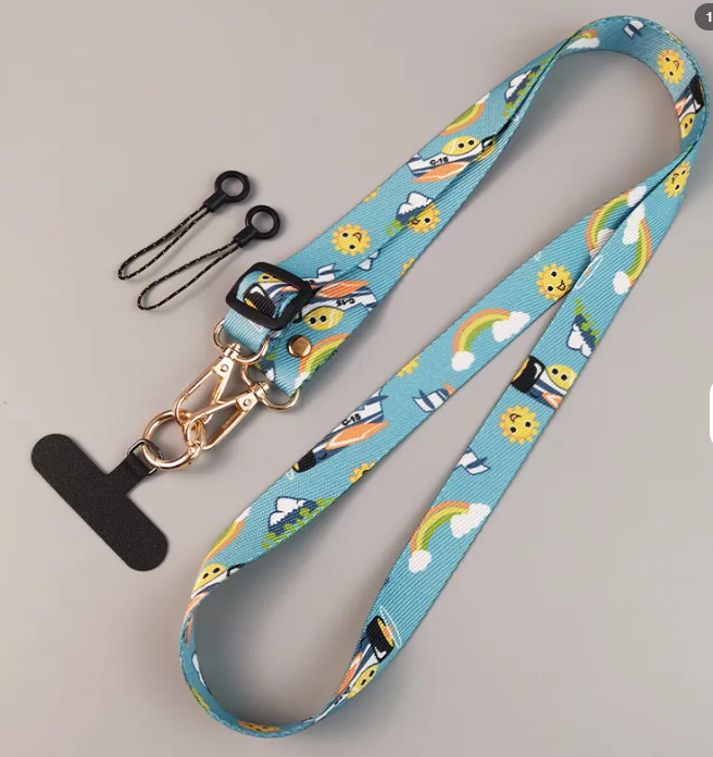 Adjustable Crossbody Phone Lanyard Neck Strap Tribal Retro Bohemian Pattern Fabric Hanging Chain With Metal Hook For Smartphone.