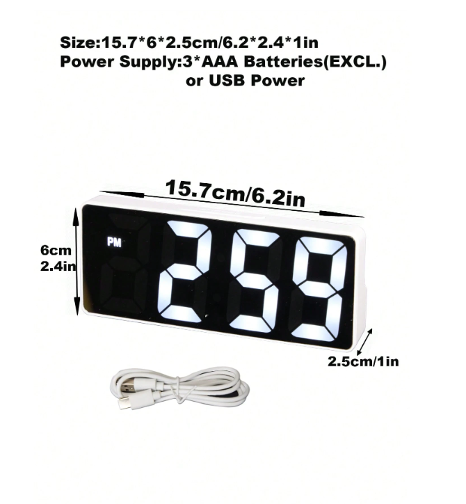 The 1pc LED Mirror Light Electronic Alarm Clock