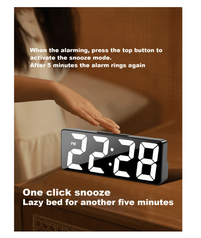 The 1pc LED Mirror Light Electronic Alarm Clock