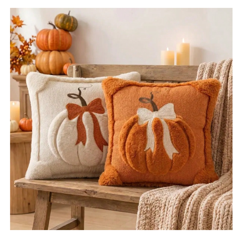 1pc m Halloween Pumpkin Embroidered Pillow with insert