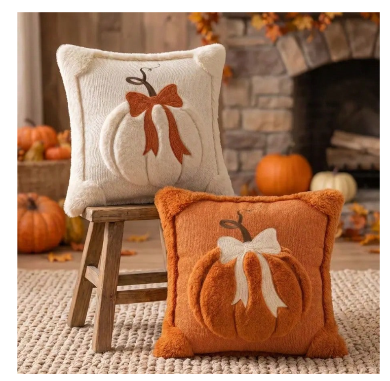 1pc m Halloween Pumpkin Embroidered Pillow with insert