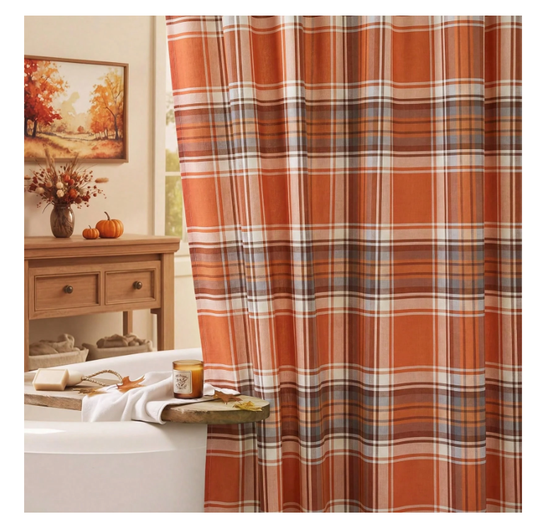 72 X 72 Inch Plaid Shower Curtain