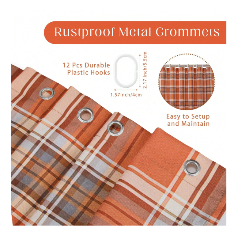 72 X 72 Inch Plaid Shower Curtain