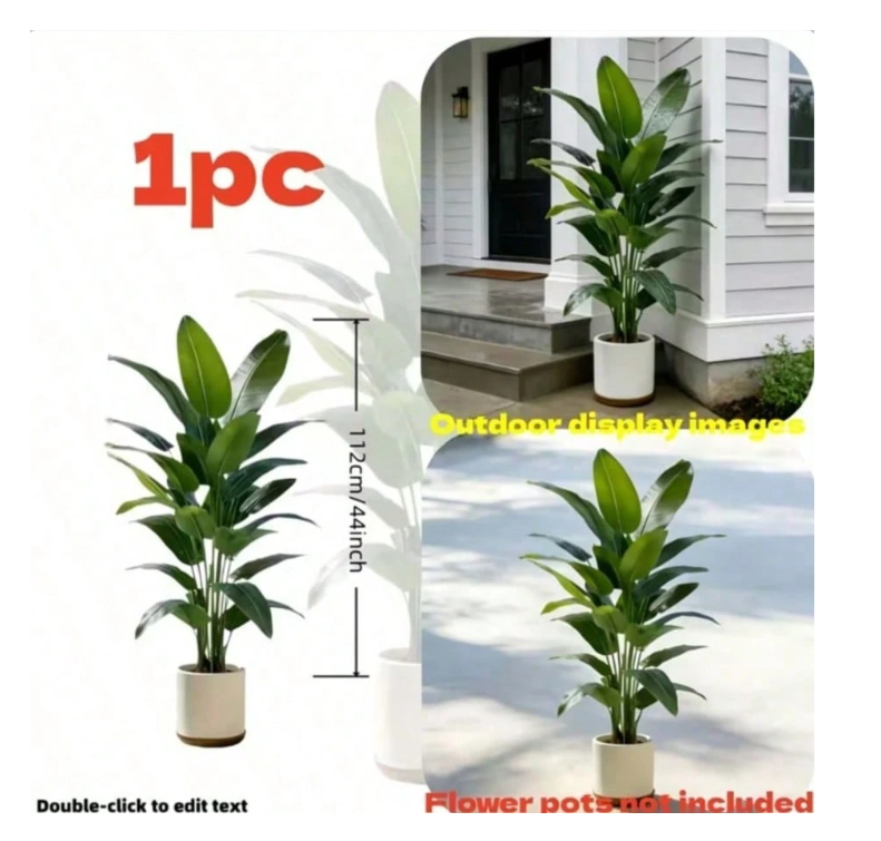 Large Artificial Banana Tree Greenery, Suitable For Indoor Living Room Floor Decoration