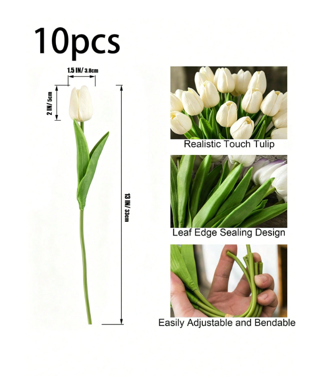 Real Touch Artificial Tulip Flowers, Faux Tulips For Decoration, Room Decor