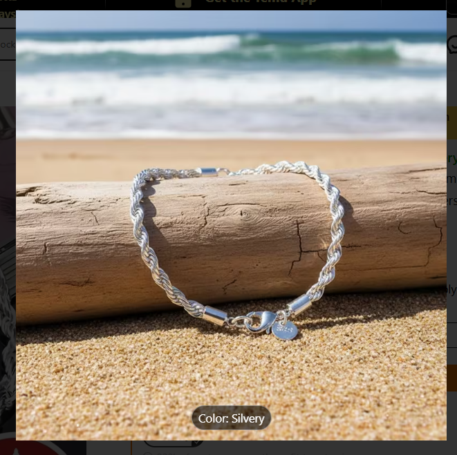 S925 Sterling Silver Rope Chain Bracelet
