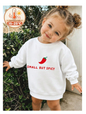 Girls Chili Pepper Small But Spicy Graphic Sweatshirt, Kids Crewneck Long Sleeve Pullover, Cute Casual Fall Winter School Top