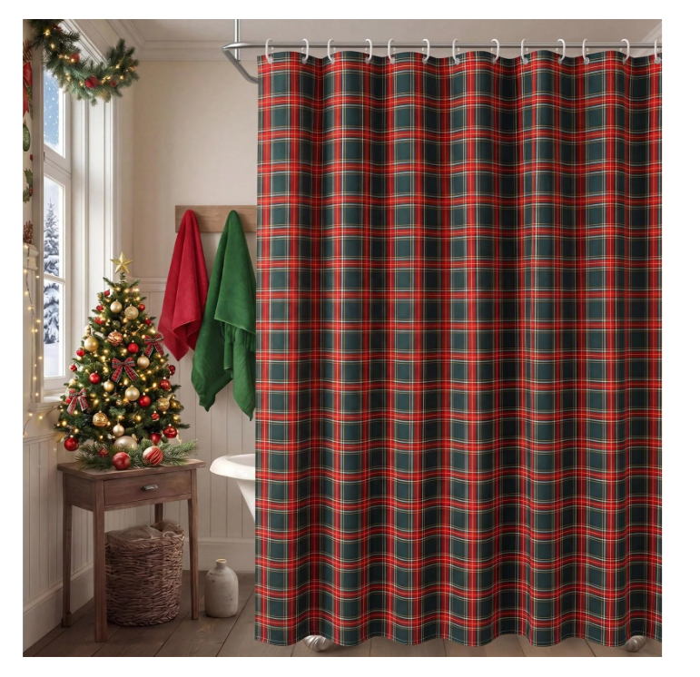 72 X 72 Inch Plaid Shower Curtain