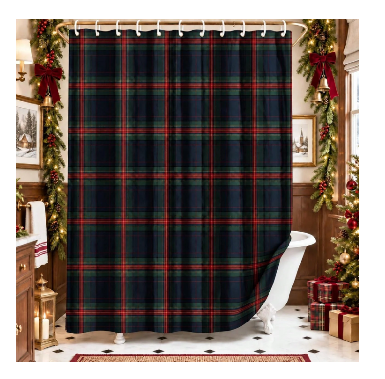 72 X 72 Inch Plaid Shower Curtain