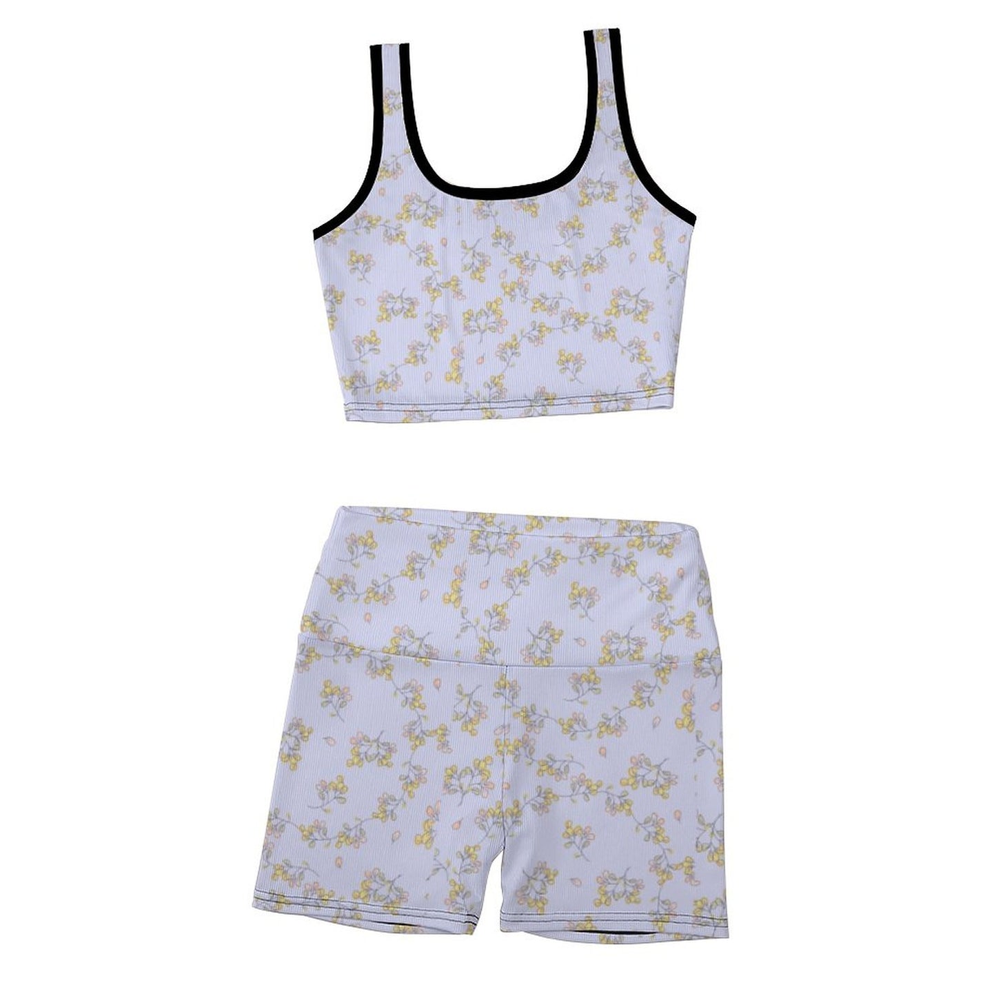 Custom Printed Patterned Ribbed Yoga Sets