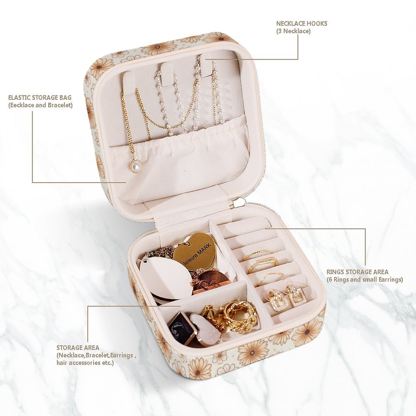 Box Organizer for Jewelry Floral