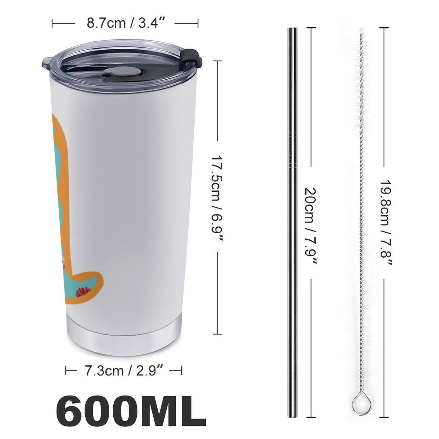Car Travel Mug Set with Cleaning Kit (590ml/20oz)