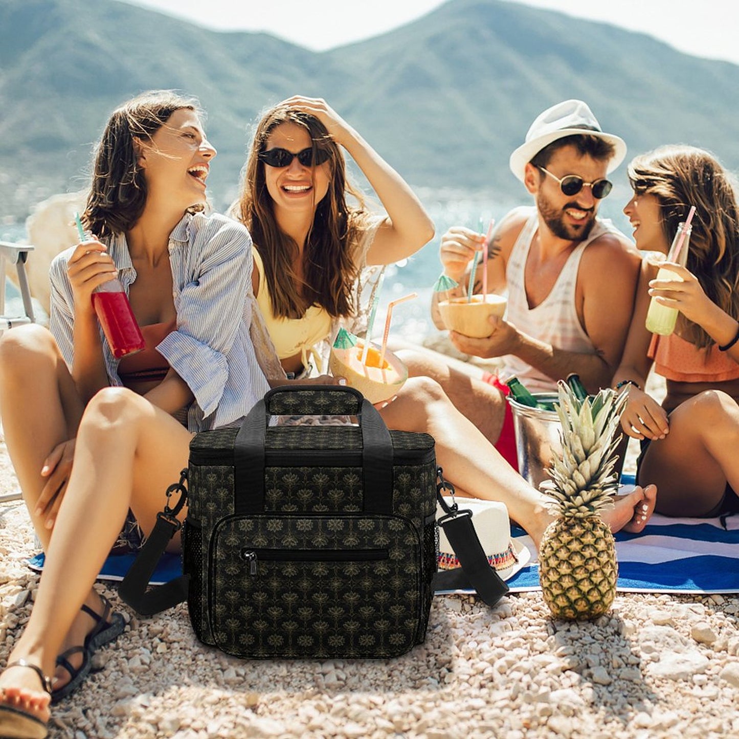 30 Can Collapsible Insulated Cooler Bag with Shoulder Strap A020 (All-Over Printing)