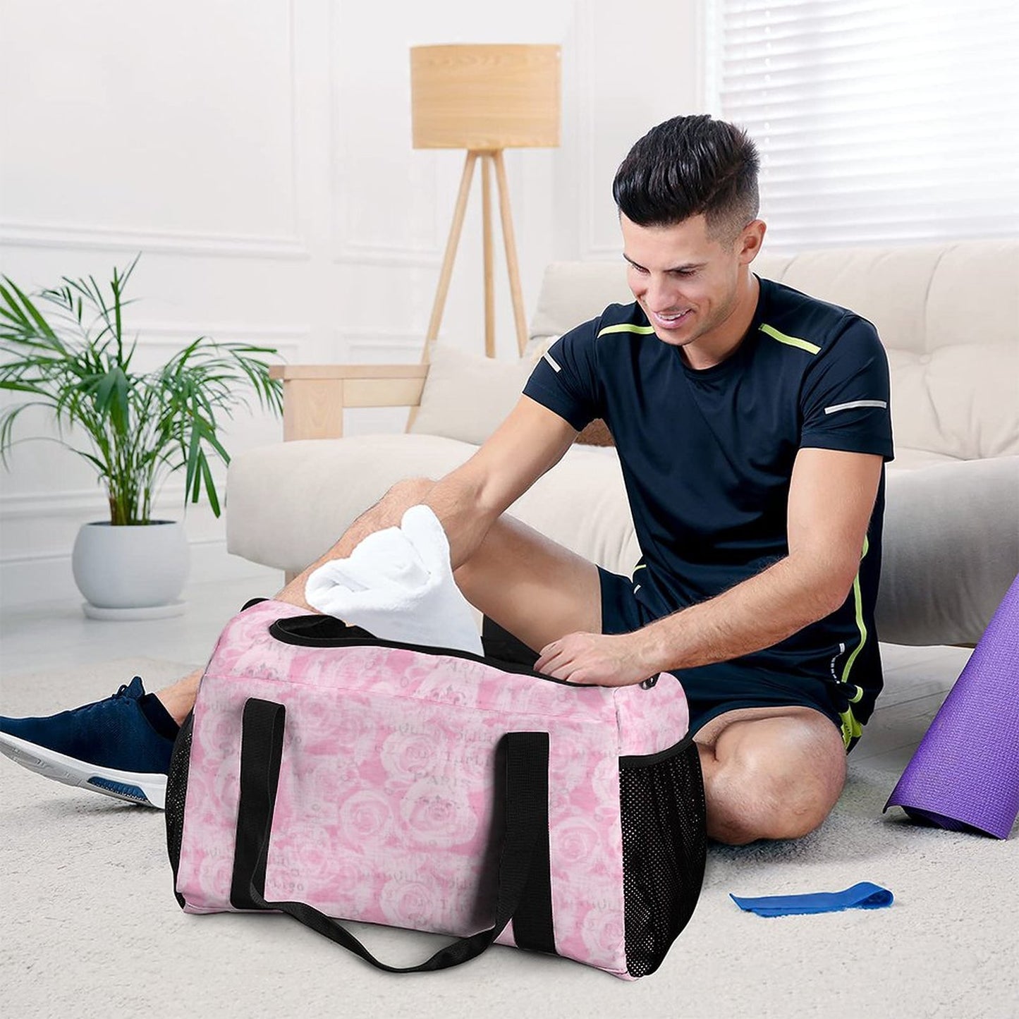 Travel Duffel Bag - Pink - Paris