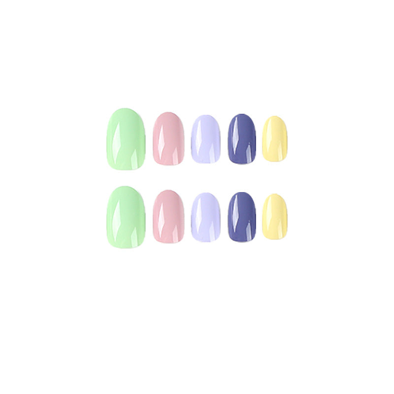 Press on nails finished product wholesale five-color solid color fresh ins wind Press on nails and nail finished – Image 5
