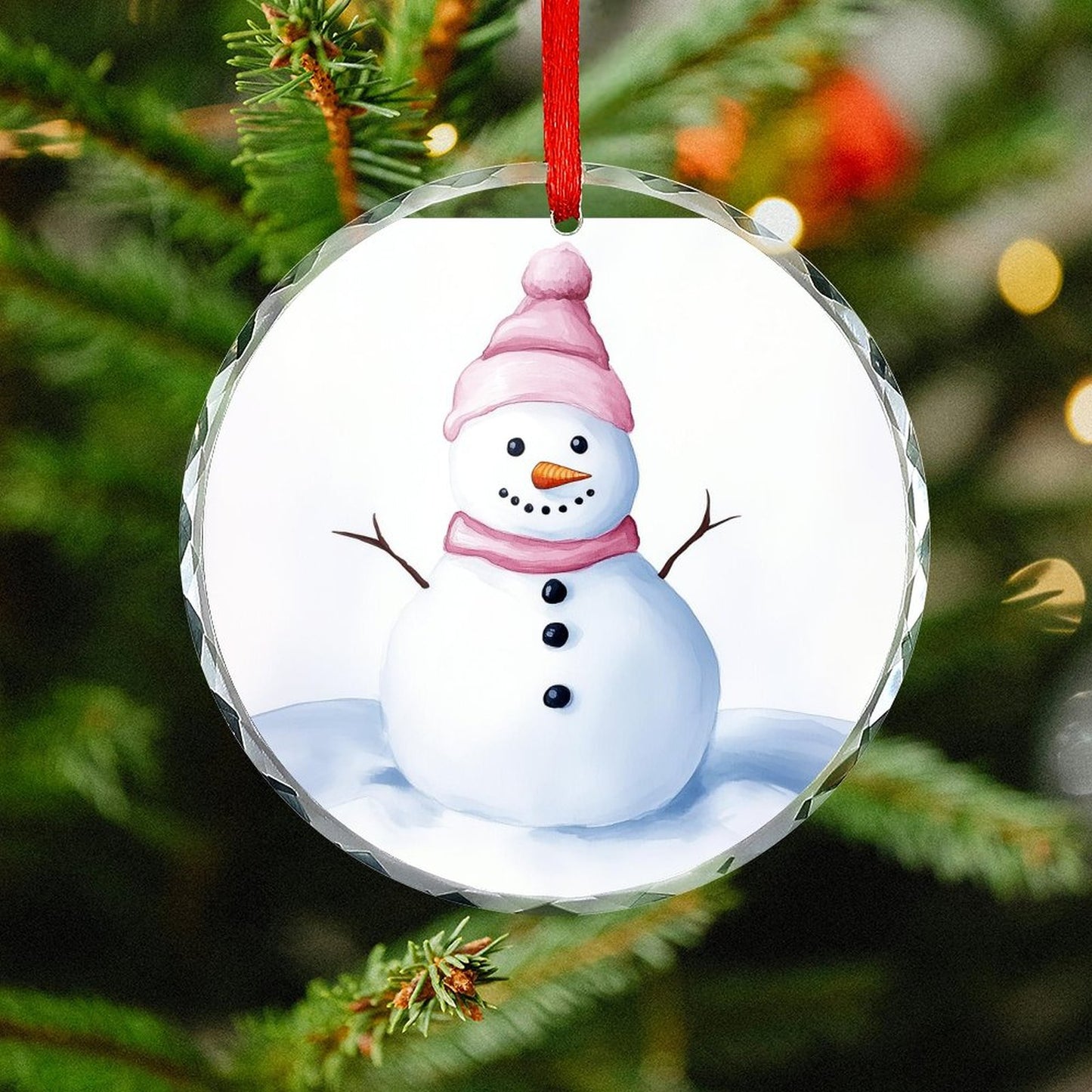 Glass Circular Ornament Pendant