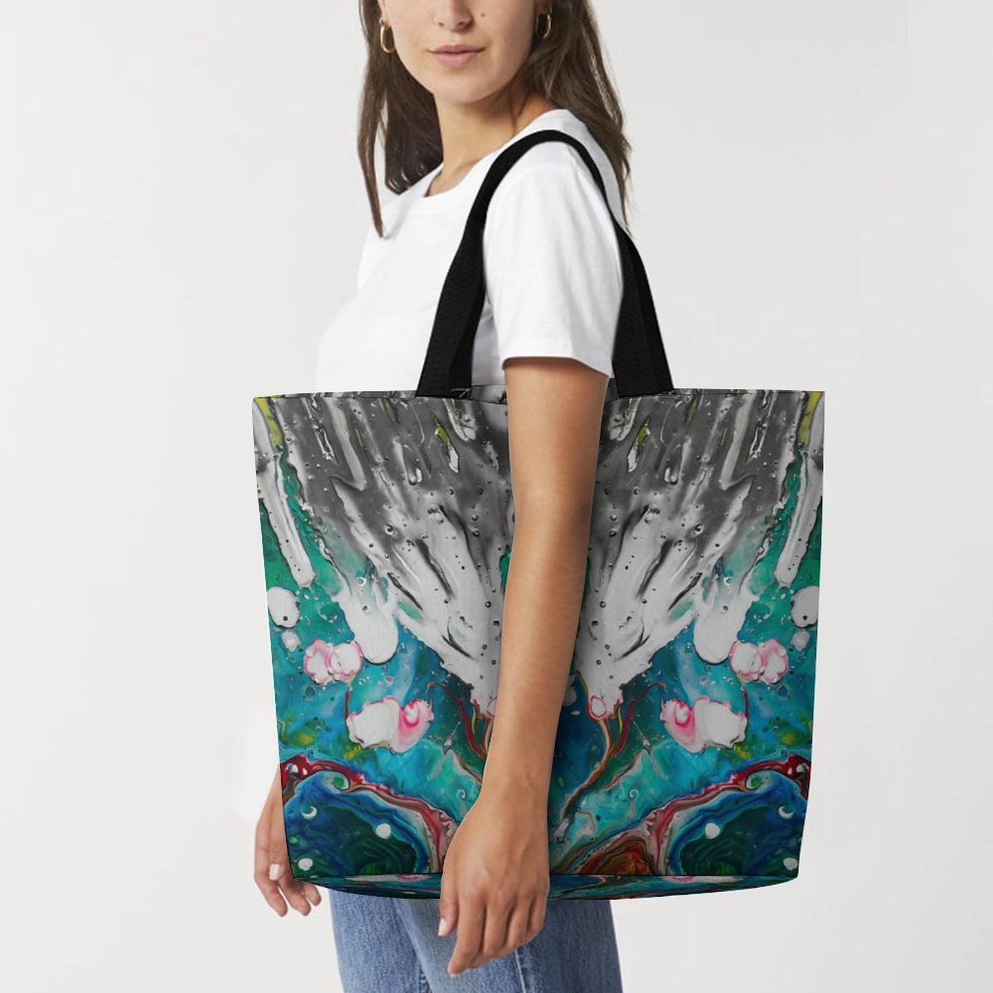 Large One Shoulder Shopping Bag Multicolor