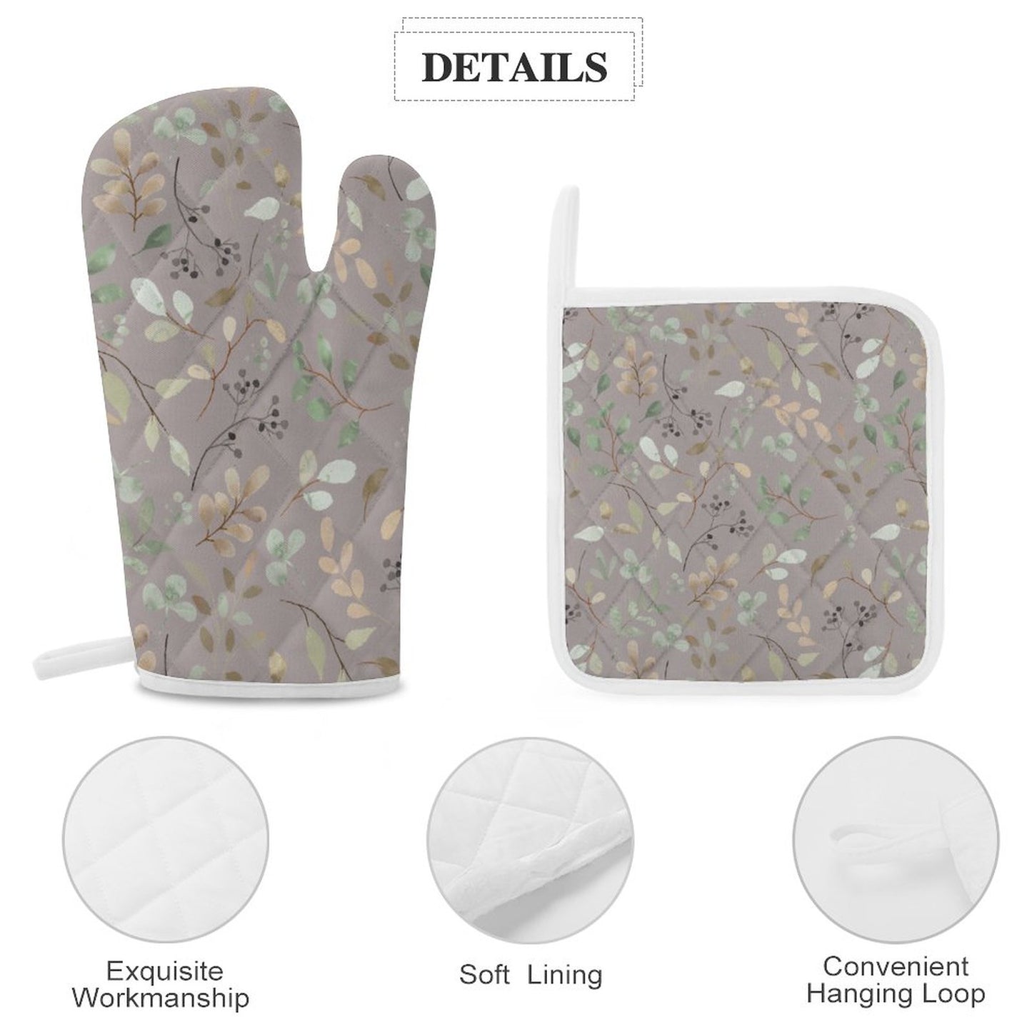 Oven Mitts & Pot Holder Set of 3