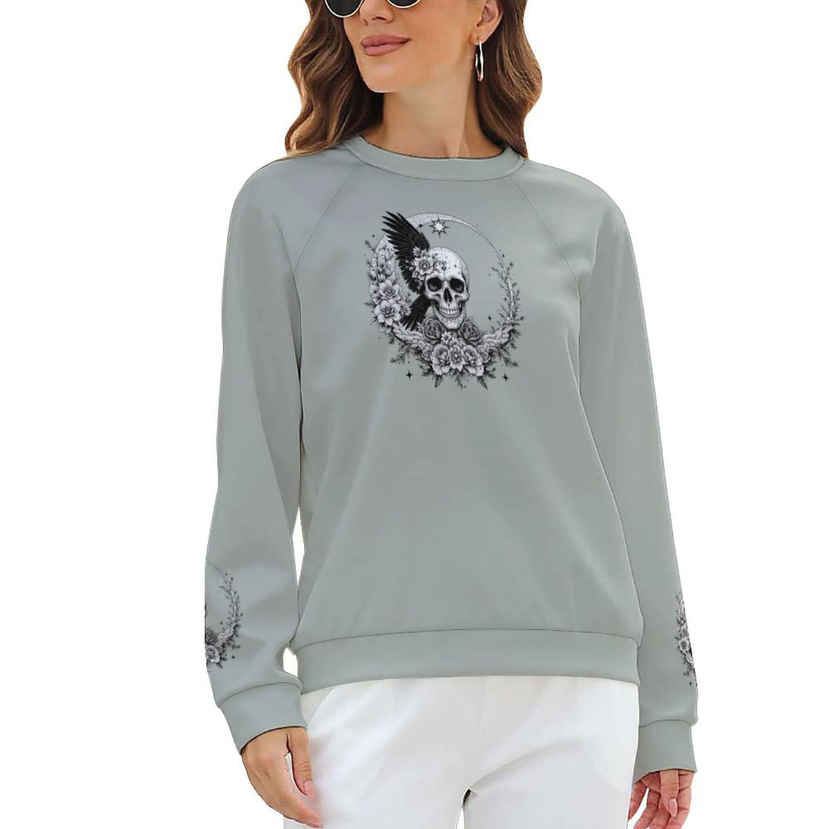 Skull Sweatshirt Designs Raglan Style