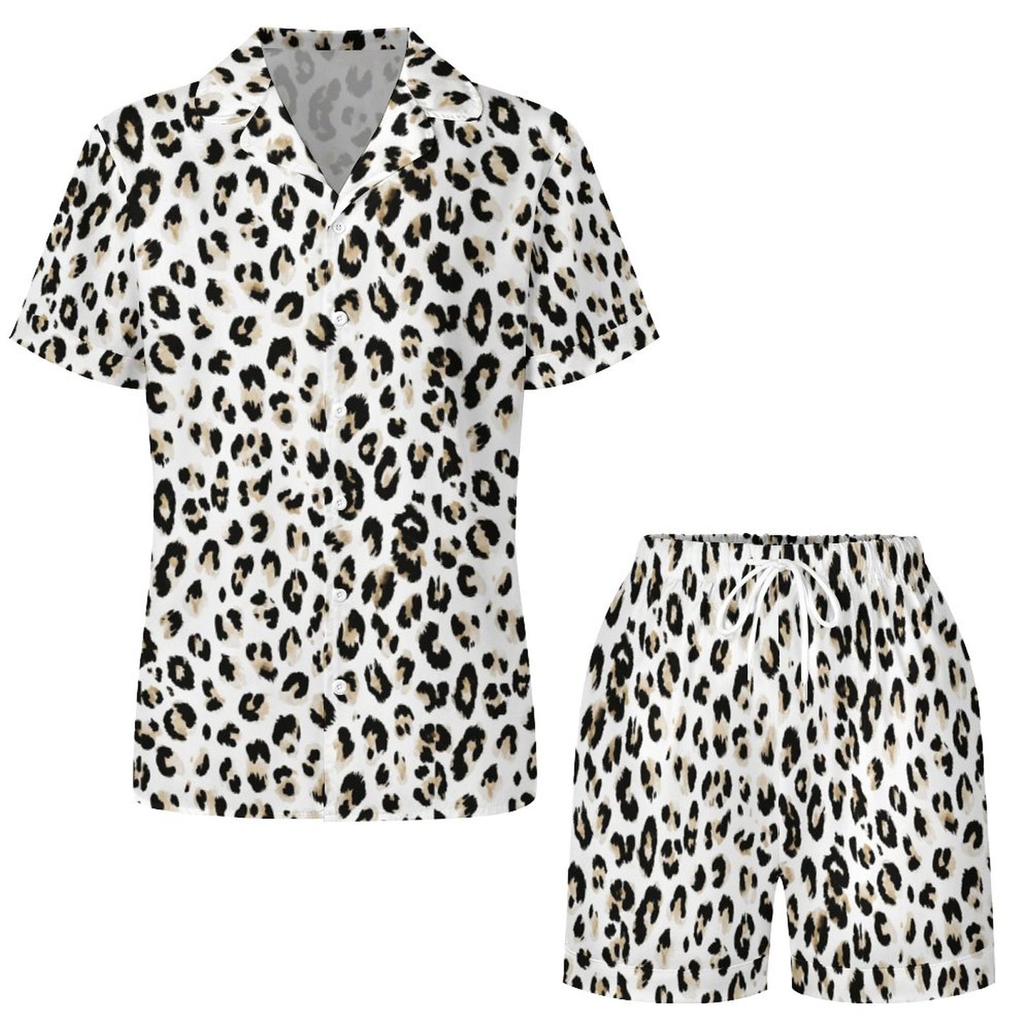 Worn-effect Fabric Women Satin Pajama Set