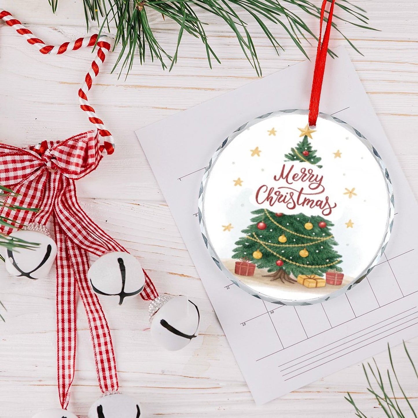 Glass Circular Ornament Pendant